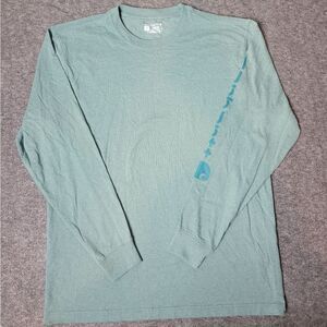Carhartt Loose Fit Mens Size M Blue Long Sleeve Shirt Sleeve Spell Out Brand